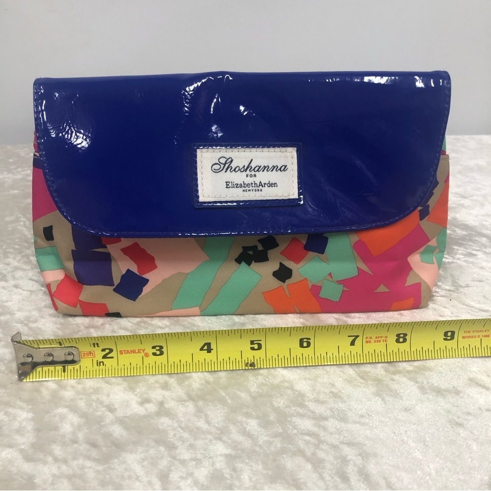Elizabeth Arden pouch vintage look multicolored cosmetic bag clutch